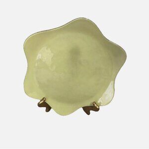 Annieglass Scalloped Light Green Handcrafted Salad Plate 1993 1997 Signed